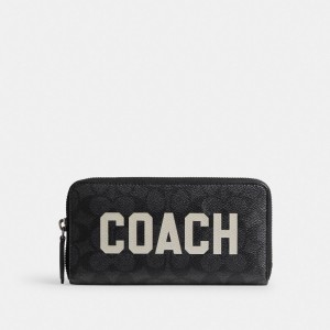 Black Men Coach Accordion In Signature Canvas With Graphic Large Wallets | MY_CH10569