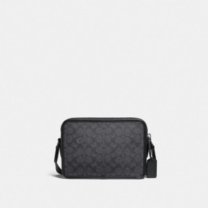 Black Men Coach Charter 24 In Signature Crossbody Bags | MY_CH41406