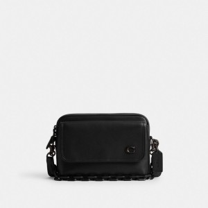 Black Men Coach Charter Flap 24 Crossbody Bags | MY_CH95535