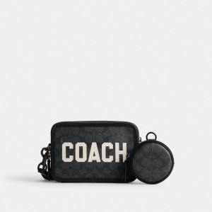Black Men Coach Charter In Signature Canvas With Graphic Crossbody Bags | MY_CH74933