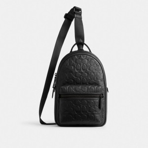Black Men Coach Charter Pack In Signature Leather Crossbody Bags | MY_CH36857