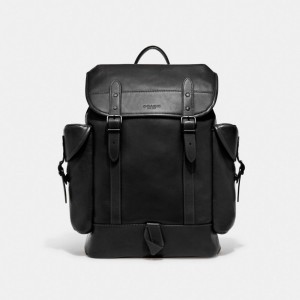 Black Men Coach Hitch Leather Backpacks | MY_CH57170