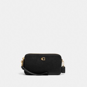 Black Women Coach Kira Polished Pebble Leather Crossbody Bags | MY_CH85105