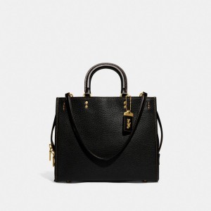 Black Women Coach Rogue In Regenerative Leather Pebble Leather Shoulder Bags | MY_CH80840