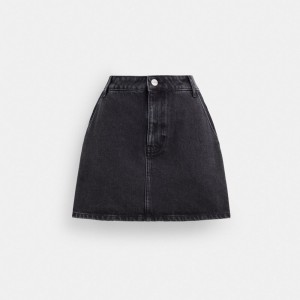 Blue Black Women Coach Denim In Organic Cotton Skirt | MY_CH79428