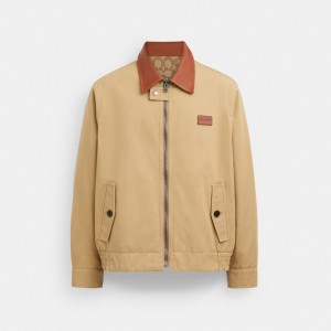 Brown Men Coach Heritage Reversible Jackets | MY_CH85349