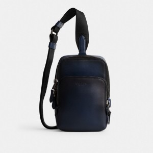 Deep Blue Men Coach Gotham Sling Pack 13 Crossbody Bags | MY_CH25793