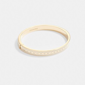 Gold Women Coach 6 Mm Signature Enamel Bangle Bangles | MY_CH67193