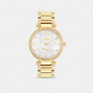 Gold Women Coach Cary 34 Mm Watches | MY_CH59853