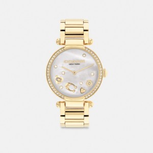 Gold Women Coach Cary 34 Mm Watches | MY_CH58951