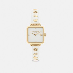 Gold Women Coach Cass 22 Mm Chalk Watches | MY_CH51845