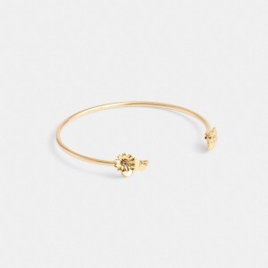 Gold Women Coach Garden Charms Cuff Bracelets | MY_CH99634