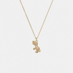 Gold Women Coach Pavé Rexy Necklace | MY_CH92966