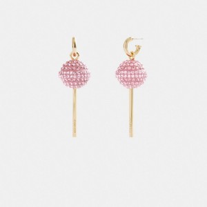 Gold / Pink Women Coach Lollipop Earrings | MY_CH19434