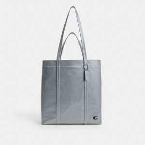 Grey Blue Men Coach Hall 33 Tote Bag | MY_CH30335