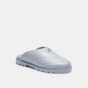 Grey Blue Women Coach Alyssa Clog With Quilting Loafers | MY_CH59090