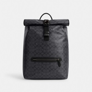 Grey Men Coach Beck Roll Top In Signature Backpacks | MY_CH92550