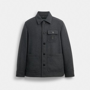 Grey Men Coach Shirt Jackets | MY_CH84944