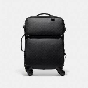 Grey Men Coach Wheeled Carry On In Signature Tote Bag | MY_CH83258