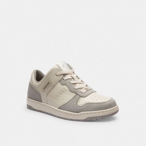 Grey Women Coach C201 Low Top Chalk Sneakers | MY_CH55740