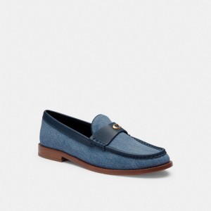 Indigo Blue Women Coach Jolene Indigo Denim Loafers | MY_CH36794