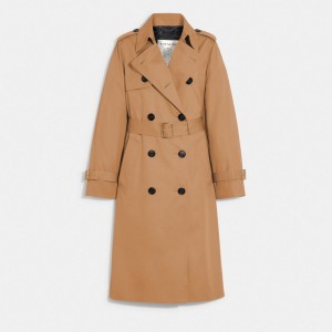 Khaki Women Coach Trench Jackets | MY_CH17143