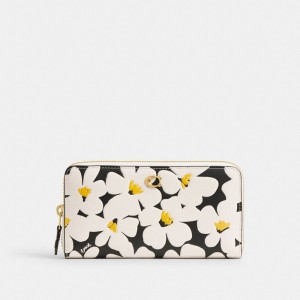 Multicolor Women Coach Accordion Zip With Floral Print Brass Large Wallets | MY_CH79674