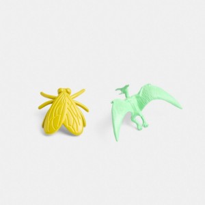 Multicolor Women Coach Fly Dinosaur Mismatch Brooch Setcolor Necklace | MY_CH10900