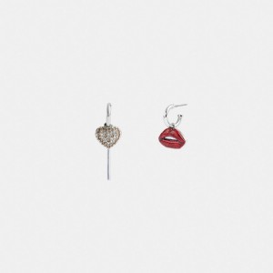 Multicolor Women Coach Lollipop And Lips Mismatch Earrings | MY_CH17666