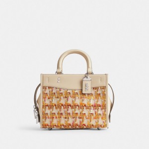 Multicolor Women Coach Rogue 25 In Tweed Glovetanned Leather Handbag | MY_CH76446