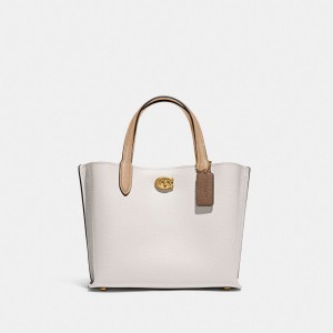 Multicolor Women Coach Willow 24 In Colorblock Polished Pebble Leather Tote Bag | MY_CH69873
