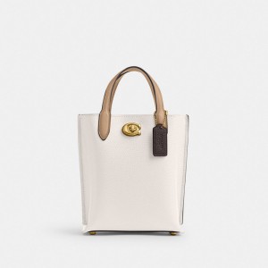 Multicolor Women Coach Willow Tote 16 In Colorblock Brass Crossbody Bags | MY_CH64830