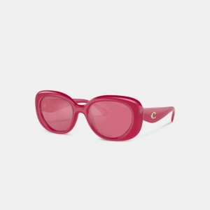 Pink Women Coach Pillow Tabby Round Magenta Sunglasses | MY_CH55945