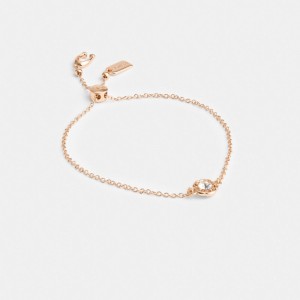 Rose Gold Women Coach Halo Tea Slider Bracelets | MY_CH34810