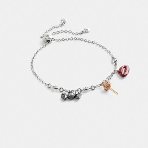 Silver Women Coach Mini Candy Slider Bracelets | MY_CH70345