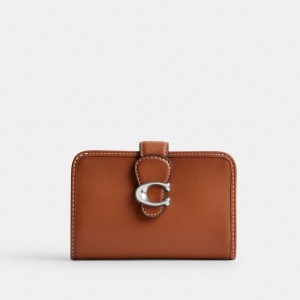 Silver Women Coach Tabby Medium Glovetanned Leather Large Wallets | MY_CH22388