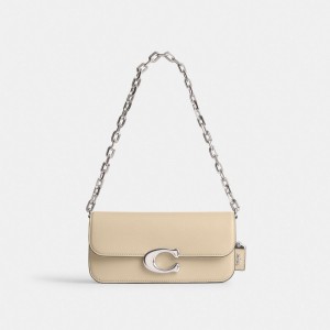 Silver / White Women Coach Idol 23 Shoulder Bags | MY_CH44197
