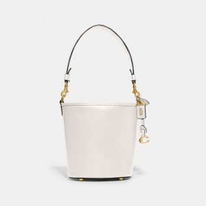White Women Coach Dakota Bucket 16 Glovetanned Leather Shoulder Bags | MY_CH96767
