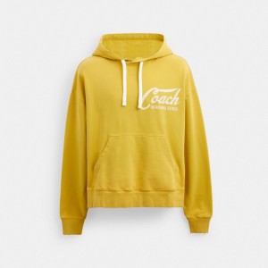Yellow Men Coach Americana Hoodie | MY_CH26845